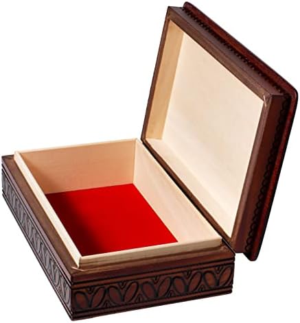 תכשיטים קופסת עץ בעבודת יד לינדן עץ מזכרת, מיוצרת בפולין