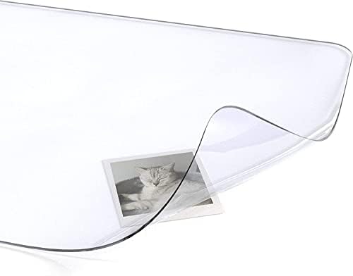 כרית שולחן כתיבה ברורה, 36'x60 אינץ 'עמיד במים עמיד למים PVC עגול שולחן עמיד שולחן עמיד, מגן על שולחן כתיבה סטטי