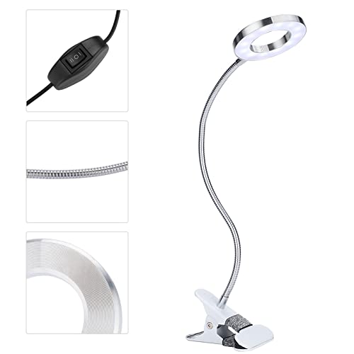 מנורת איפור מעגל USB, אורות LED מתקפלים מנורת קעקוע מנורת שולחן אור קליפ, מנורת שולחן LED לעומק