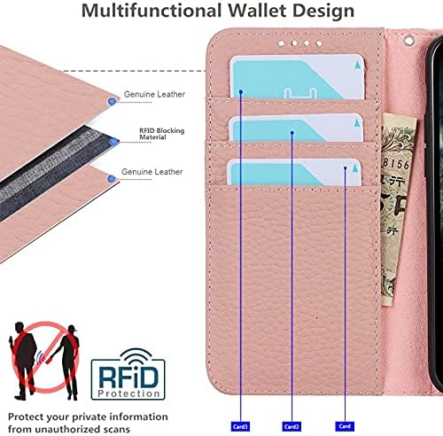 13 פרו ארנק מקרה עם כרטיס אשראי מחזיק ורצועת יד, חסימת עור אמיתי להעיף מגנטי טלפון סלולרי כיסוי