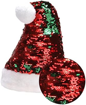 4 יחידות דקור כובע סנטה זהב חג המולד גליטר קלופליי קישוט חג אביזרי ירוק מחזיק מבריק כובעי פום פאייטים