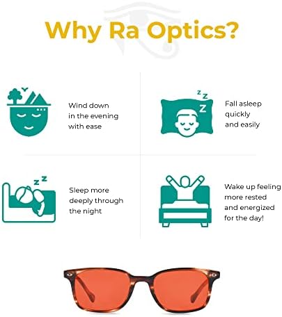 RA Optics Nate Frame עם עדשות שקיעה - פרמיום, משקפי אור כחולים מבוססי מדע לשינה - חוסם אור כחול