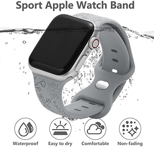 תואם להקת Apple Watch 38 ממ 40 ממ 41 ממ 42 ממ 44 ממ 45 ממ סיליקון סיליקון רך ספורט רצועות כוכבים, נשים