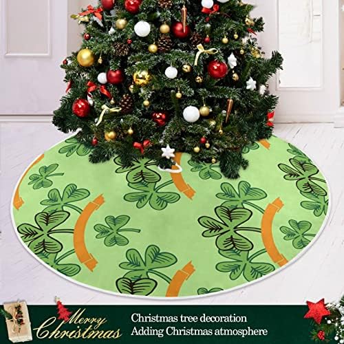 חצאית עץ חג המולד של שיגואה סנט פטריק 36 , תלתן שמרוק חמוד משאיר עץ עץ עץ עץ זמש ירוק מתאים למסיבות