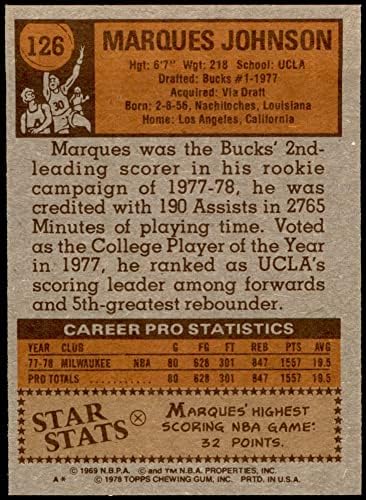 1978 Topps 126 Marques Johnson Milwaukee Bucks NM/MT Bucks UCLA