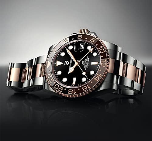 על ידי בניאר פגאני עיצוב שעון גריניץ גברים של שעון, יוקרה ספיר זכוכית מכאני שעונים, 40 ממ נירוסטה