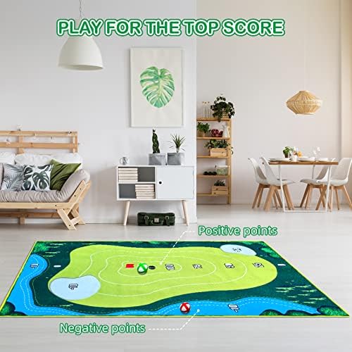 סט מחצלת משחק גולף של קגוז עם מחצלת משחק דביקה בגודל 6 על 5 רגל למבוגרים לילדים משפחתיים בחוץ מקורה,
