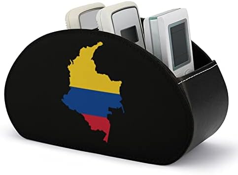 מפת דגל של מחזיקי השלט הרחוק של בקולומיה עור קולומביה טלוויזיה מארגן שולחן עבודה של תיבת האחסון עם 5 תא
