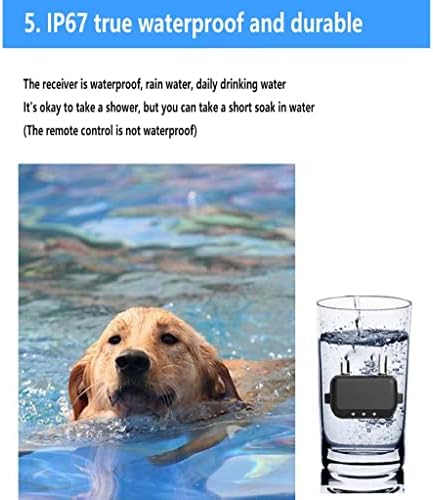 צווארון אטום הלם לכלבים - צווארון אימונים חשמליים נטענים למים נטענים עם שלט רחוק לסוגי כלבים שונים, 3 מצבי אימונים,