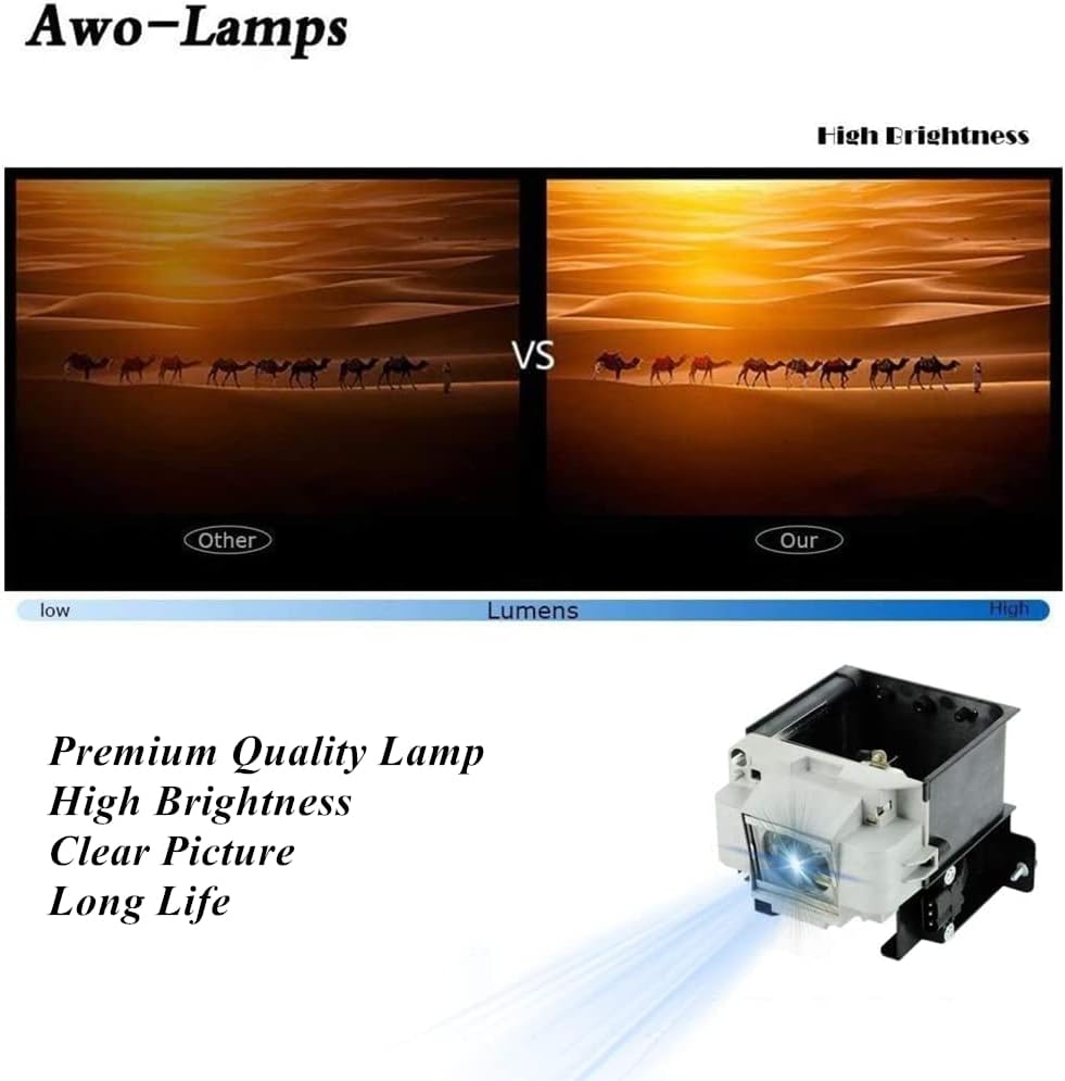 AWO VLT-XD3200LP נורת מנורה להחלפת פרימיום עם דיור למיצובישי WD3300, WD3200U, WD3300U, XD3200U,