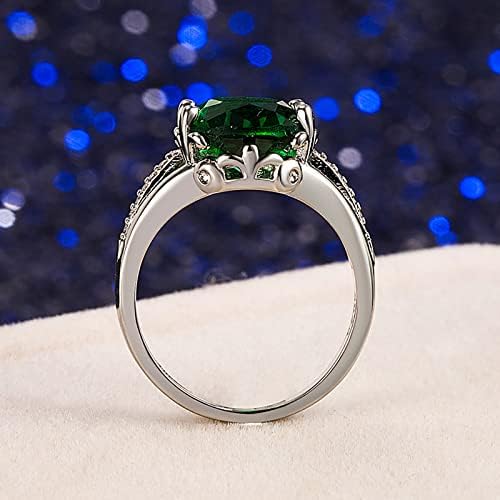 נשים יהלום ירוק זירקוניה טבעת נשות תכשיטים טבעת טבעת מאורסת