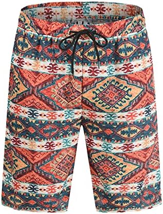 BMISEGM Mens Swim Shorts מכנסיים לשחות מכנסיים מכנסיים מקצרים של גברים מזדמנים הדפס גזעי חוף גזעים גיאומטריים