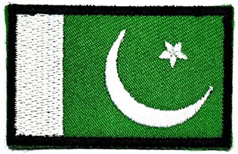 קליינפלוס 3 יחידות. 1. 2 על 2 אינץ'. מיני פקיסטן דגל תיקוני לאומי דגל המדינה צבאי טקטי רקום אפליקצית ברזל