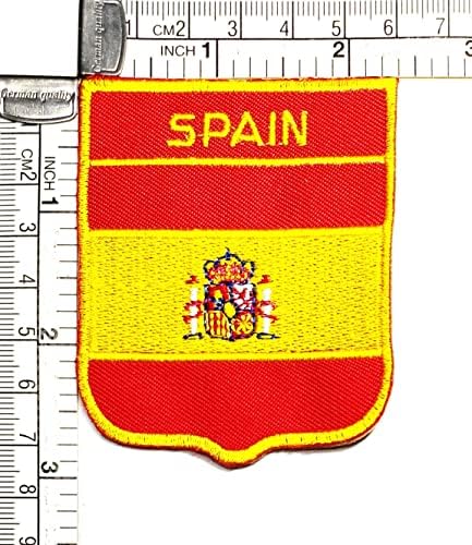 קליינפלוס 2 יחידות. 2.6 על 2.3 אינץ'. ספרד דגל תיקון טקטי צבאי כיכר צורת דגל רקום תיקוני המדינה דגל מדבקות רקמת
