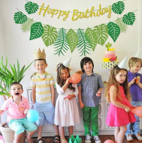 הוואי מסיבת יום הולדת שמח באנר-הוואי מסיבת קישוט, יום הולדת באנר עבור ואאו ספקי צד, טרופי מסיבת עלה דקל קישוטי