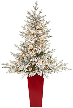 כמעט טבעי 57in. עץ חג המולד מלאכותי של פרייזר פייזר עם 300 אורות לבנים חמים ו 967 ענפים הניתנים