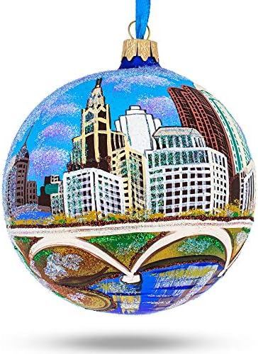 קולומבוס, אוהיו זכוכית כדור חג המולד קישוט 4 סנטימטרים