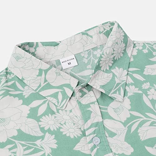 חולצת אופנה מזדמנת לגברים פרח עליון הוואי מודפסת חולצות נאותות עליונות