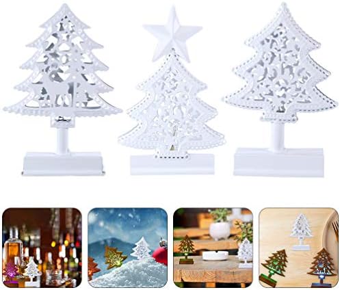 טוינדונה 3 יחידות טבלט מיני עץ חג המולד של מתכת עם עץ כוכבים קישוטים של קישוטי פעמון קישוטים לחג המולד