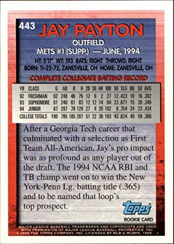 1995 Topps 443 JAY Payton NM-MT RC Rookie Mets