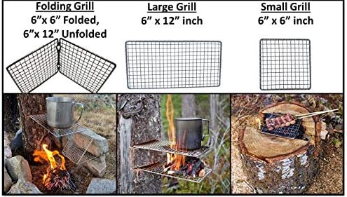 לוחות ממותגים ניידים Bushcraft מנגל נירוסטה בישול בישול גריל, לוח חיתוך במבוק, שקית יוטה, מיני סכין, ערכות מתנע