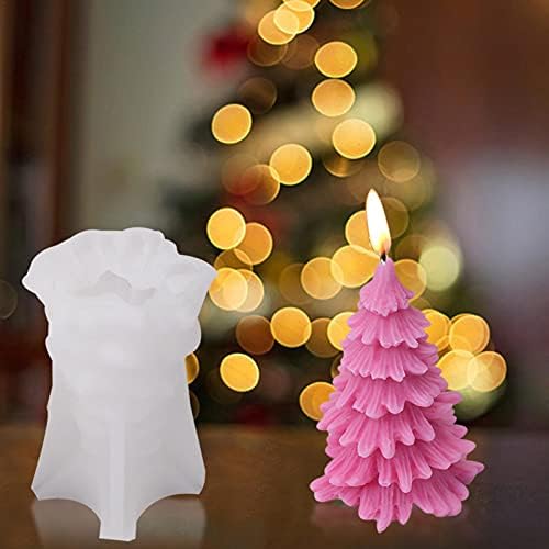 שיאולינג עץ עץ חג המולד עובש נרות, תבניות סיליקון תלת -ממדיות לייצור סבון, עובש ממתקים שוקולד DIY, קישוטי מלאכה