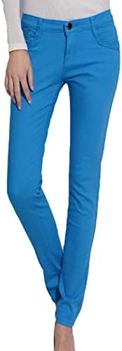 נשים גבוהה מותן למתוח סקיני ג 'ינס מזדמן מוצק צבע רזה בכושר עיפרון ג' ינס הרזיה התחת מעלית ג ' ינס מכנסיים