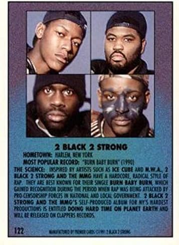 1991 Premier Rap Pack Nonsport 122 2 Black 2 Standard Standard Standard Standard Card בגודל כרטיס היפ הופ