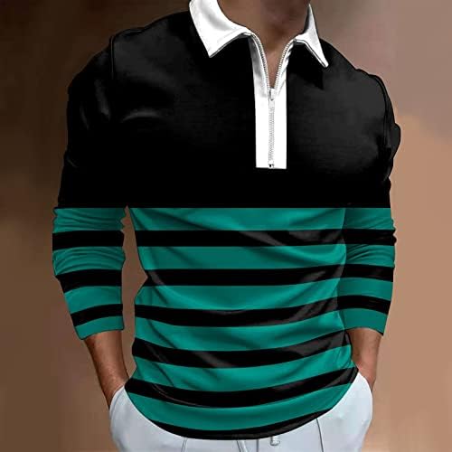 רוכסן טקטי של גברים נרי צווארון סווטשירט דפוס מפוספס חולצות שרוול ארוך חולצות סוודר בגדי רחוב אתלט