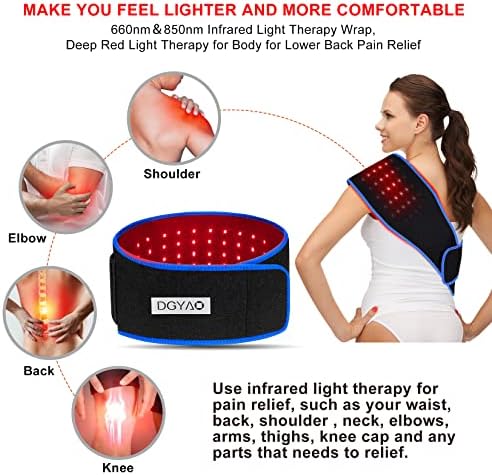 חגורת טיפול באור אדום של DGXInjun לטיפול באור אינפרא אדום גוף עטוף מכשיר להקלה על כאבי שרירים מכשיר