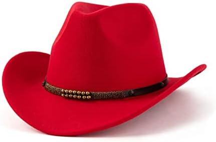 אוגימי מערבי קאובוי כובעי נשים גברים הרגיש רחב ברים פנמה כובע עם חגורת אבזם