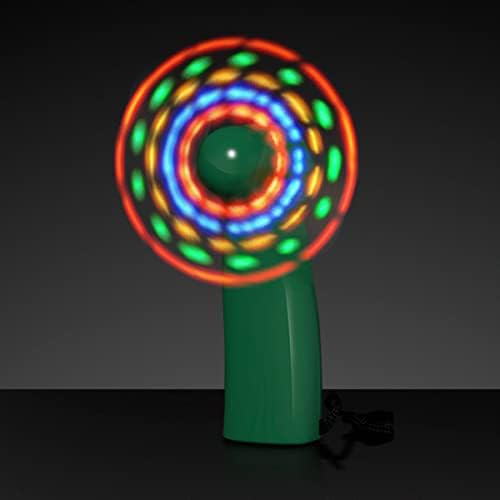 FlashlingBlinkylights LED LED LIDE UP MINI מאוורר עם ידית ירוקה