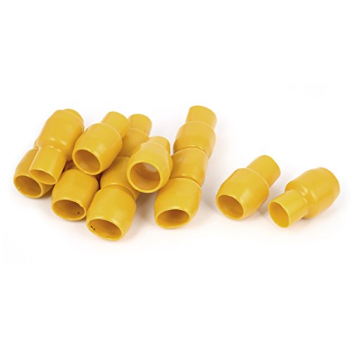 Uxcell כבל חוט PVC מסוף קצה קצה מכסי שרוול מבודד עם 15 חתיכה, 250 ממ, צהוב