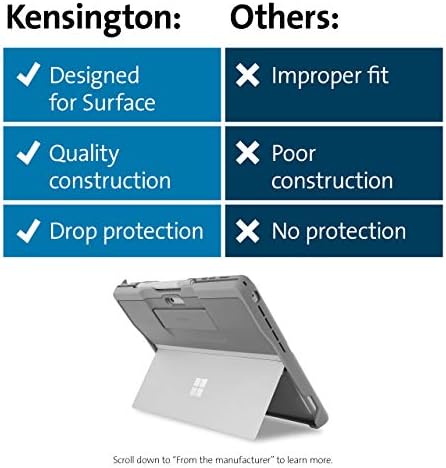 קנסינגטון Blackbelt ™ מארז מחוספס תואר שני עבור Surface Pro 7, 7+, 6, 5, & 4 - כסף