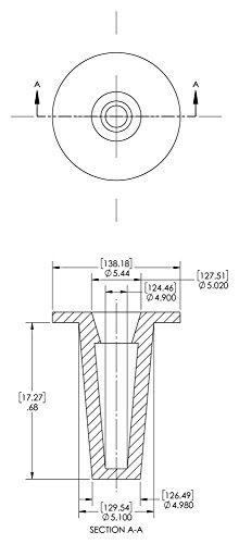 Caplugs Z4071AK1 מכסה ותקע מחודד מפלסטיק. T-407, PE-LD, CAP OD 4.9 מזהה תקע 5.1, אדום