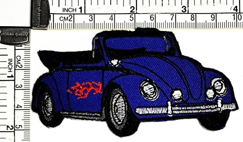 קליינפלוס 3 יחידות. בציר מרוצי מכוניות קריקטורה כחול רקום ברזל על לתפור על תג עבור ג ' ינס מעילי כובעי