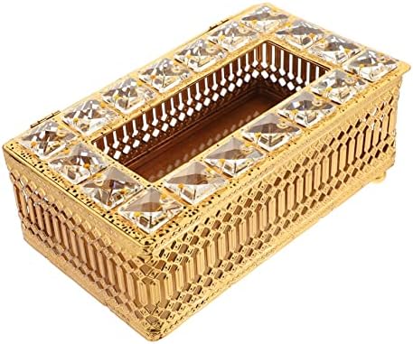 תיבת הנאבאס קופסת נייר גביש שולחן עבודה שולחן עבודה מגבות מגבות יד זהב מבטא עיצוב קופסת רקמות כיסוי קופסת