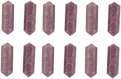 ריפוי Gemstone Gemstone Dark Lepidolite רייקי צ'אקרה מלוטש 6 קוורץ קוורץ פן -שרביט אנרגיה איזון מדיטציה