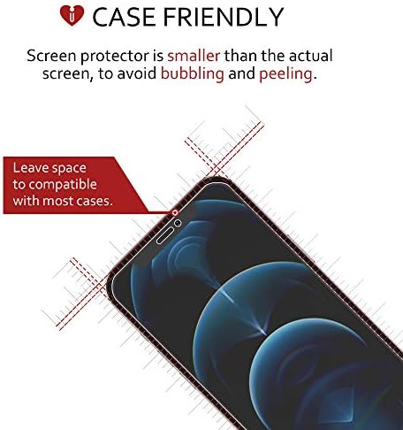 מגן מסך זכוכית מחוסמת של ICAREZ לאייפון 12 /iPhone Pro 12 6.1 אינץ ', 3 חבילות