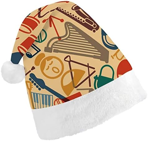 רטרו כלי נגינה מצחיק חג המולד כובע סנטה קלאוס כובעי קצר קטיפה עם לבן חפתים עבור חג המולד חג מסיבת אספקת