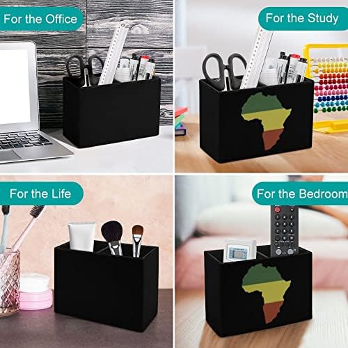 אפריקה מפת דגל עור מפוצל עיפרון מחזיק תכליתי שולחן העבודה עט כוס מיכל מארגן שולחן עבור משרד בית