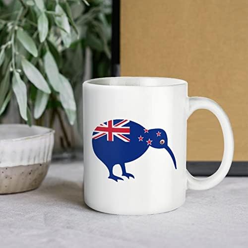 ניו זילנד דגל קיווי הדפסת ספל קפה כוס קרמיקה תה כוס מצחיק מתנה עם לוגו עיצוב עבור משרד בית נשים גברים-11 עוז לבן