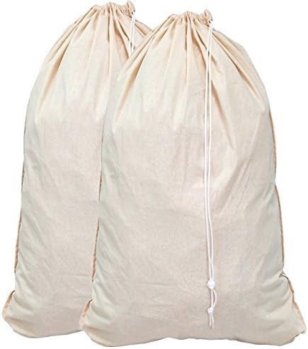 חבילה ביתית של אלינה 2 כביסה גדולה במיוחד כותנה בד שקיות כבדות-כותנה טבעית-28 על 40-רב תכליתי-שימוש רב-שק