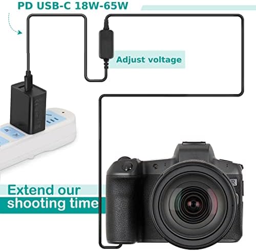 כבל USB מסוג C + DR-E8 LP-E8 סוללת דמה + מתאם PD עבור Canon EOS T2i T3i T4i T5i 550D 600D 650D 700D KISS