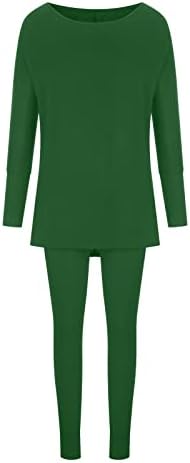 ערכות מכנסיים ירוקות של Delarsy Lime לנשים סתיו מסלול קיץ יוגה מפעילה שני חלקים רגל ישר מכנסיים