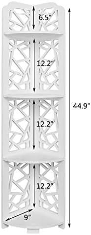 N/A סגנון גילוף בארוק אטום למים זווית 120 מעלות 4 שכבות ארונות אמבטיה מדפים לבן