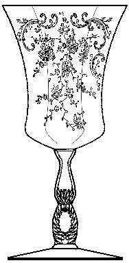 קיימברידג ' שנטילי חרוט מים צלולים פרחוניים או גביע יין 9 אונקיות