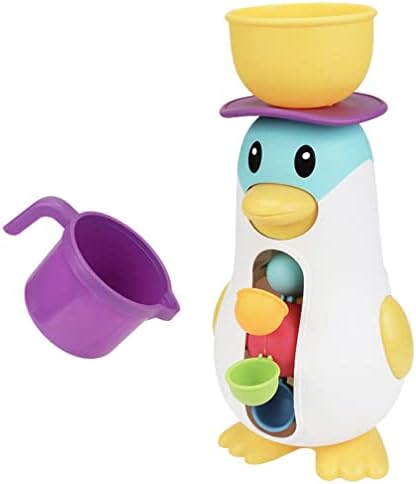 IBASENICE 1 סט פינגווין אמבטיה צעצועי אמבטיה צעצועים עם גלגל מים מסתובב מקלחת צעצוע אמבטיה בן זוג משחקי