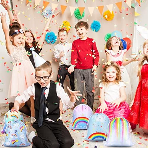 שקיות מסיבות קשת ענבות ענני קשת ענני קשת מסיבה לטובת תיקים צבעים צבעוניים תיקי גודי מפלגת ילדים לטובת תרמיל