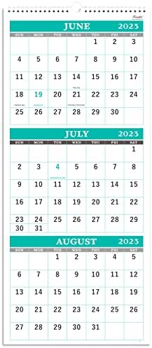 2023-2024 לוח השנה-לוח תצוגה של 3 חודשים יולי 2023-יוני 2024, 11.3 x 26, לוח שנה 3 חודשים, לוח השנה הקיר